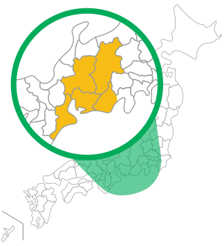 TOKAIのサービス対象エリア